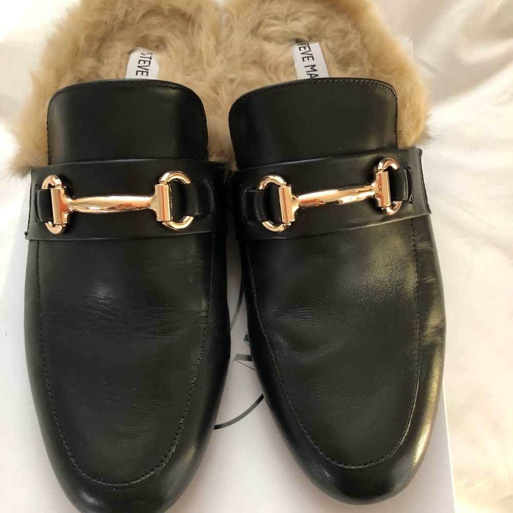 Steve Madden faux fur loafers